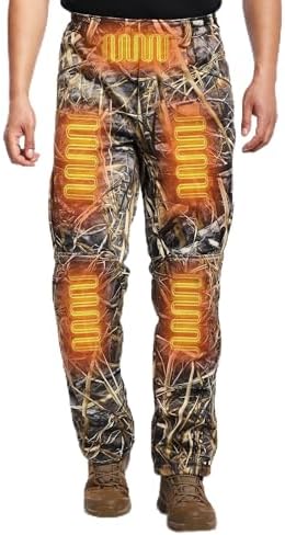 ANTARCTICA GEAR Hunting Heated Pants for Men with 12V 15000mAh Battery, Water-Resistant for Skiing, Hiking, Camping &Climbing