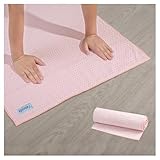 ヨガタオル ホットヨガ ヨガマットラグ 滑り止め付き ヨガラグ 吸汗速乾 除菌 外ヨガ ビーチヨガ ヨガマット 145cm×61cm ピンク 1個セット