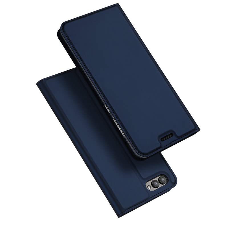 Hard Flip Cover for Honor View 10 / Honor V10, Leather Wallet Book Flip Folio Stand View Cover with Card Slot and Magnetic Closure for Honor View 10 / Honor V10 - Blue