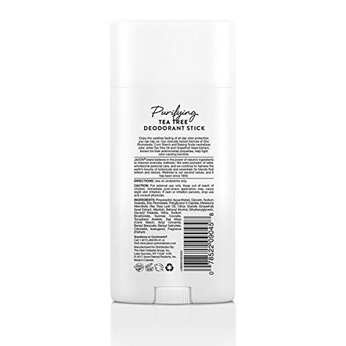 Jason Aluminum Free Deodorant Stick, Purifying Tea Tree, 2.5 Oz (Pack Of 3) #TOP2