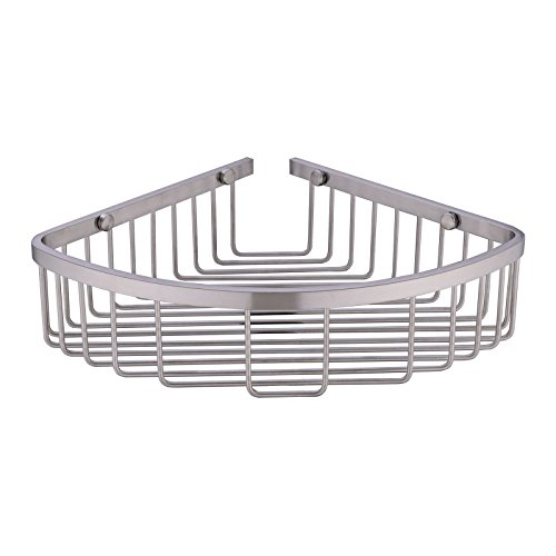 304 Stainless Steel Shower Caddy Corner Basket Shelf Bathroom Organizer Wall Mounted Storage