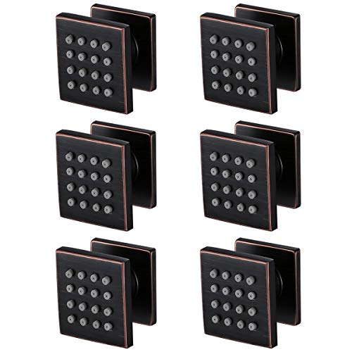 40% Off Discount RANDOM Shower Spa Brass Square Massage Body Jets Spray Body Shower Set,Brushed Nickel. (Oil Rubbed Bronze 6 pcs) Weekly Top Sale RANDOM Shower Spa Brass Square Massage Body Jets Spray Body Shower Set,Brushed Nickel. (Oil Rubbed Bronze 6 pcs)