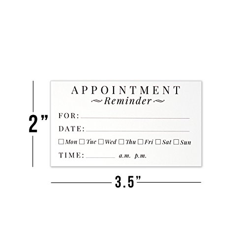 Appointment Reminder Cards - Business Card Size 3.5 X 2 Inches - Pack Of 50 #TOP3