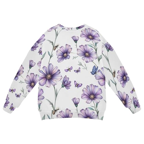JUNZAN Beauty Osteospermum White Kids Girls Sweatshirt Hoodie Crewneck Tops Clothing Shirts Camping 4T2