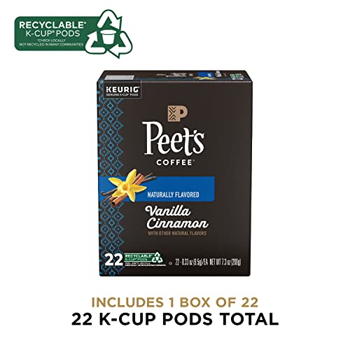Peet's Coffee, Flavored Coffee K-Cup Pods For Keurig Brewers - Vanilla Cinnamon 22 Count (1 Box Of 22 K-Cup Pods) #TOP1