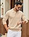 COOFANDY Men's Knit Polo Sweater Casual Long Sleeve Polo Sweater Lightweight Button Down Golf Pullover Sweaters