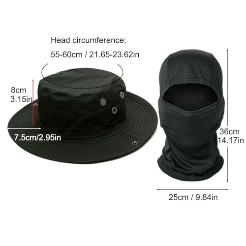 Balaclava de Dos Piezas, Estilo Boonie con Camuflaje, Sombrero para Hombres, para Senderismo, Acampada, Pesca y Otros Deportes Al Aire Libre miniatura 2
