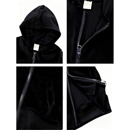 Image of Toddler Girls Boy Clothes Set Fleece Hooded Outfits Casual Sweatsuits Kids Jogger Tracksuits 6M-12Y