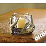 wakatobi Deer Antler Hunting Lodge Rustic Country Western Statue Votive Candle Holder