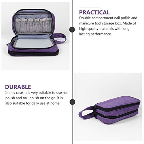 Lurrose Estojo de Esmalte de Unha Bolsa de Cosméticos Bolsa de Maquiagem Escovas Recipiente de Armaz