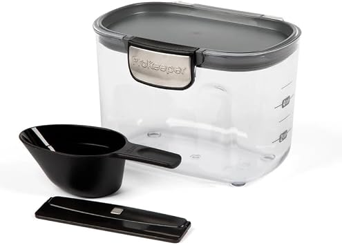 ProKeeper+ by Progressive International Clear Plastic Airtight Food Baker's Kitchen Storage Organization Container Canister Set with Magnetic Accessories Specialty Flour 1.5-Quart
