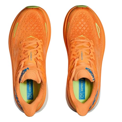 Image of Hoka Men's Clifton 9 Sneaker, Solar Flare /Lettuce, 7.5
