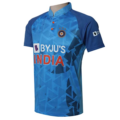Kd Cricket India Jersey World T20 Fan Supporter Jersey Cricket Uniform 2022-2023 Half Sleeve Plain 46 #TOP1