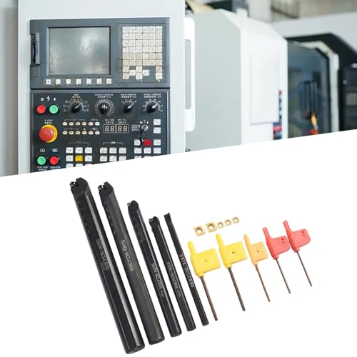 Image of Gettimore 5pcs Carbon Steel Boring Bar Set S07K-S20R SCLCR Series with CCMT Carbide Inserts Metal Turning and Cutting