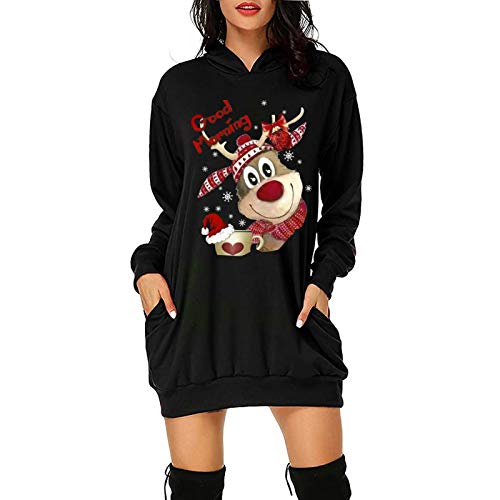 Pull à capuche femme noir taille 54 chaud et ample pour stopper le froid hivernal avec style