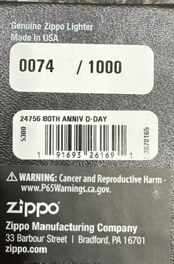 Zippo 80th Anniversary D-Day Limited Edition Lighter, Chrome