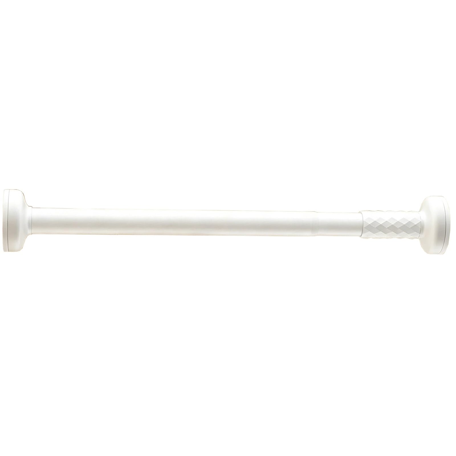Stainless Steel Tension Curtain Rod No Drill Spring Shower Curtain Rod with Non Slip Pads, From 14" to 75", for Bathroom Kitchen Closet Renters(White,90-160cm/35-63in)