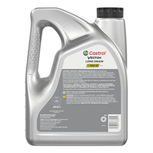 Castrol Vecton Long Drain 10W-30 CK-4 Part Synthetic Diesel Engine Oil, 1 Gallon, Pack of 3