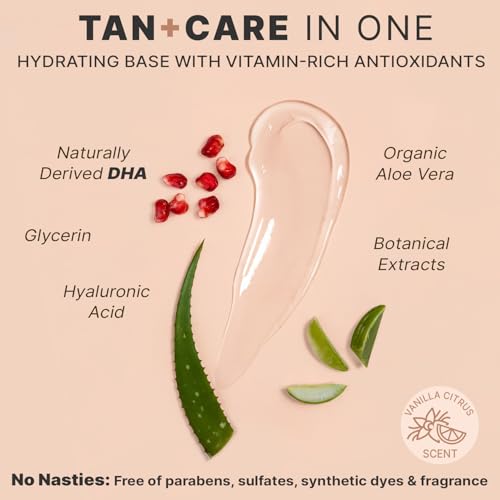Beauty by Earth Face Tanner Serum - USA Made with Natural & Organic Ingredients, Sunless Self Tanner for Face with Anti-Aging Hyaluronic Acid, Non Toxic Bronzing Serum for Streak-Free Fake Tan & Natural Glow