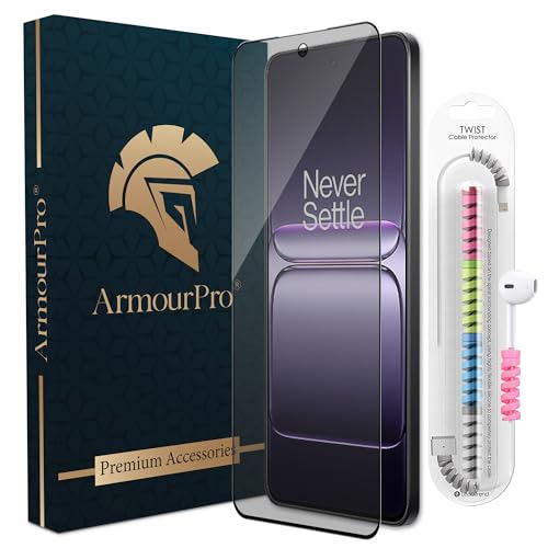 Image of ArmourPro Anti Glare Matte Tempered Glass for OnePlus Nord CE 5, Anti-Fingerprint Screen Protector, 9H Scratch Resistant, Smooth Touch, Easy Installation Kit with Cable Protector