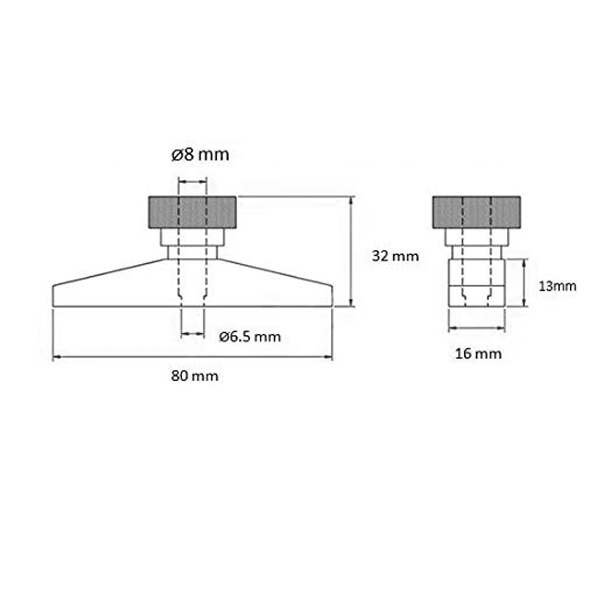 Ubric Base de acero 80 x 16 mm para mediciones de profundidad comparadores digitales y analógicos