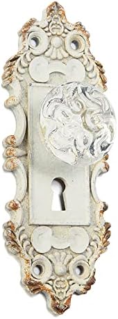 TRIPAR Pewter White Decorative Door Knob Style Hanger, Wall Mounted Vintage Coat Hooks, Shabby Chic Decal for Hanging Jackets, Towels, and Belts…