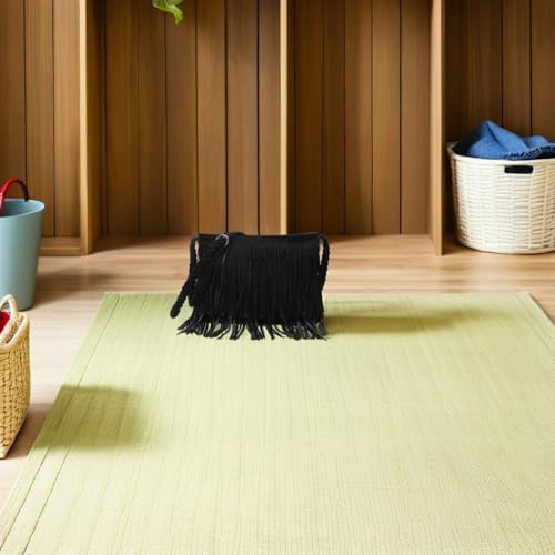 Image of Fringe Crossbody Handbag: Black Fringe Purse Crossbody Bag For Women Summer