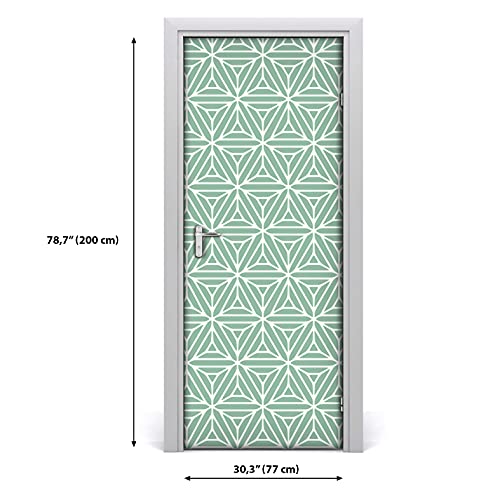 DIY adhesivo decorativo para puerta 77x200 cm impermeable vinilo triángulos geométricos 3