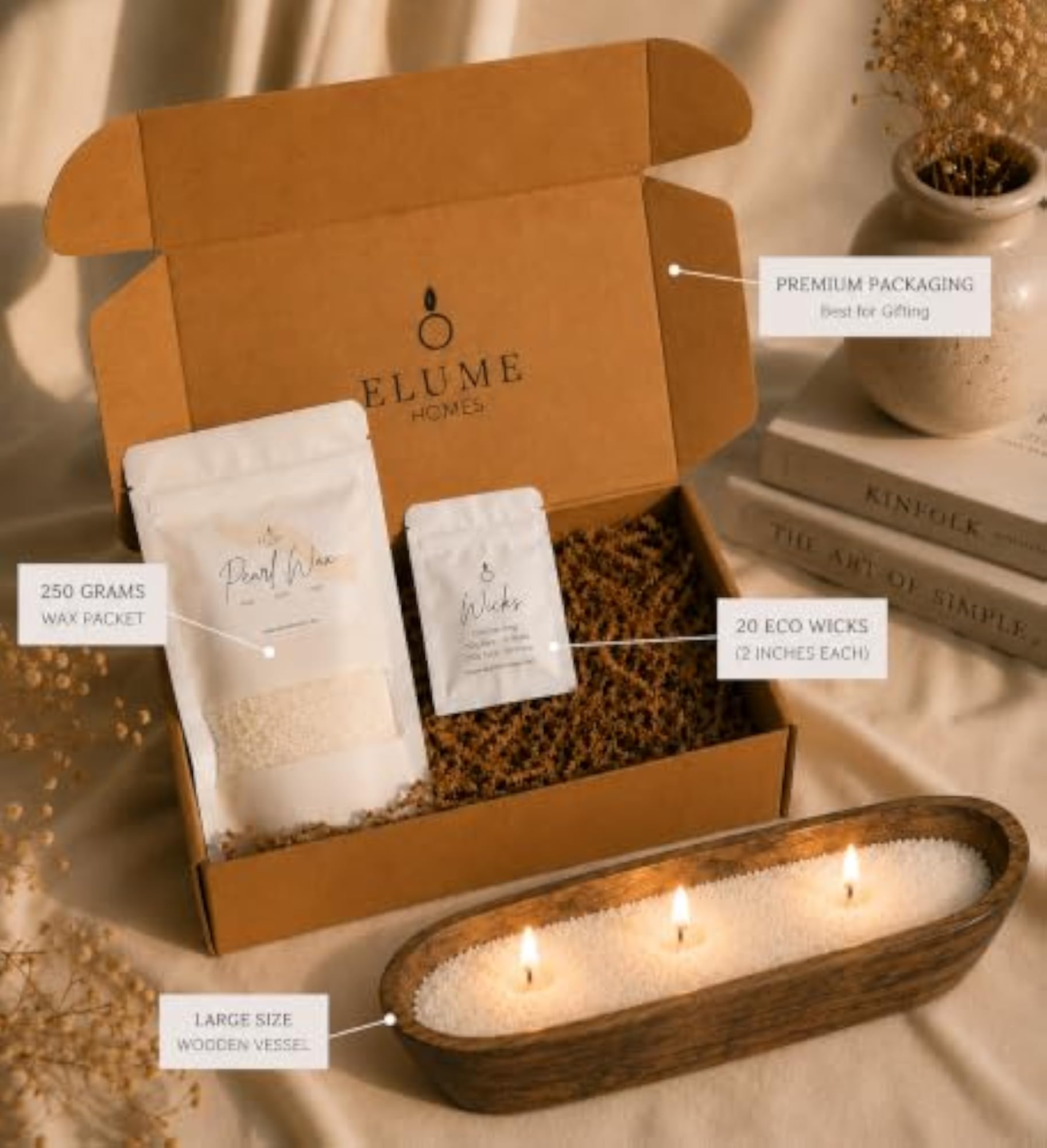 Refillable Pearl Wax Candle, Midnight Oudh Aroma