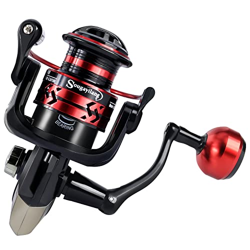 Image of Sougayilang Spinning Reels Light Weight Ultra Smooth Powerful Fishing Reels-Red-4000