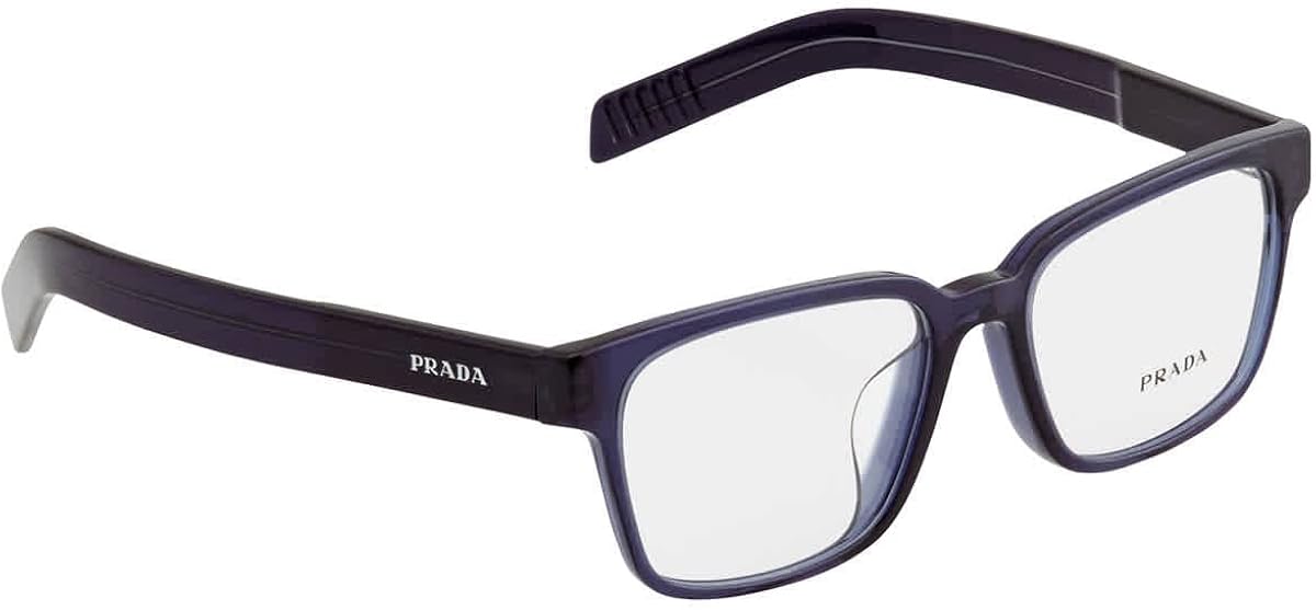 Prada PR 15WVF - Lentes para hombre, color azul transparente, talla 53