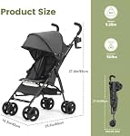 Parapluie Poussettes pour bébé, Poussette de voyage légère pour avion, Pliable à une main rapide, Canopée réglable, Porte-gobelets, Espace-Sauvegard, pour 6 à 36 Mois