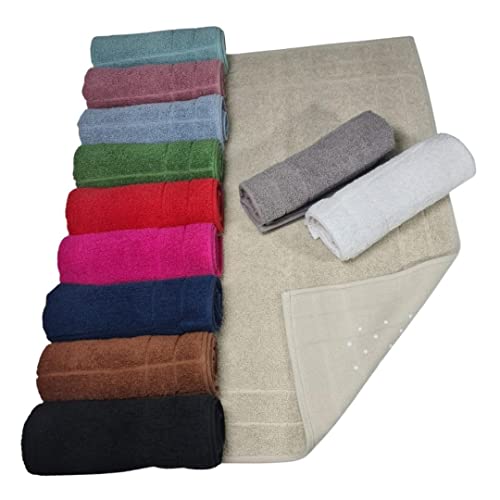 Kit 05 Tapetes para Banheiro Com Antiderrapante Grosso 550g/m² 45x70cm 100% Algodão - Sortido