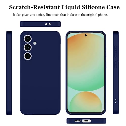 Image of Back Cover for Samsung Galaxy S24 FE 5G | Full Camera Protection | Premium Liquid Silicon Case | Flexible Bumper Case for Samsung Galaxy S24 FE 5G (Dark Blue)