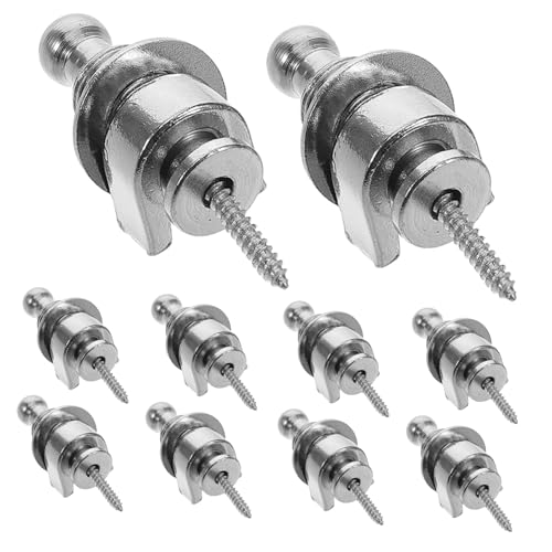Toddmomy 10pcs Guitar Strap Locks for Electric Acoustic Guitars Metal Locks Round Head for Accessories