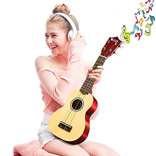 Ieco Soprano Ukulele Beginner Kit For Kids Adults 21 Inch Ukelele W/Case Strap Tuner Strings Picks (Natural) #TOP4