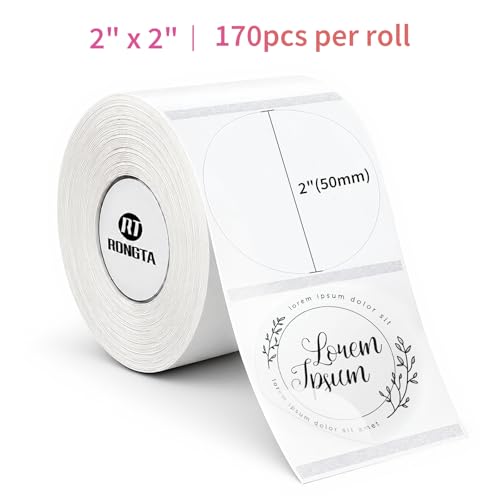 Image of Rongta 2 Inch Label Maker Machine with Transparent 2 inch Round Labels
