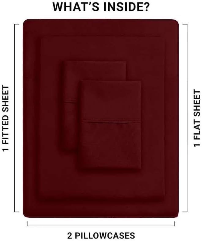 Miniatura 6 de SlumberWell Giza Sheets  Sábanas de algodón egipcio Giza  Sábanas para colchón de hasta 18 pulgadas de profundidad  4 piezas de sábanas de algodón