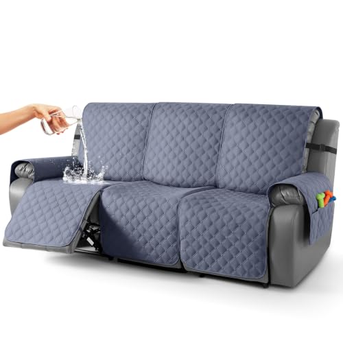 Image of TAOCOCO 100% Waterproof Recliner Sofa Covers Reversible, Bluish Gray