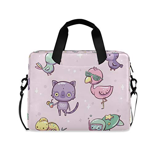 Pink Bird Funny Sea Turtle Laptop Shoulder Bag Notebook Computer Handbag Sleeve Table Carrying Case Messenger Bags Fits 15.4 In 
