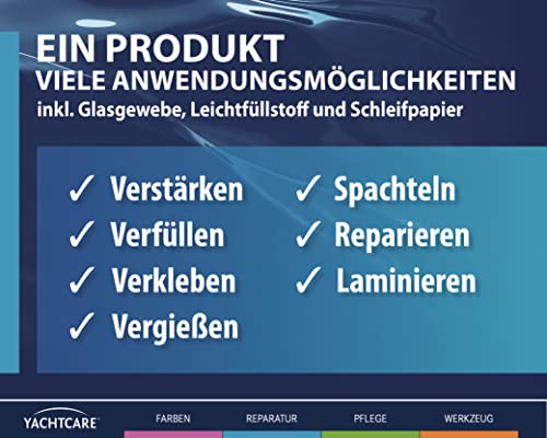 Yachtcare Epoxidharz Reparaturset 250g - Universell einsetzbares GFK Reparaturset für Boot & Caravan