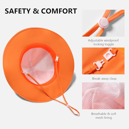 Image of BASSDASH Kids UPF 50+ Wide Brim Sun Hat for Summer Beach Outdoor
