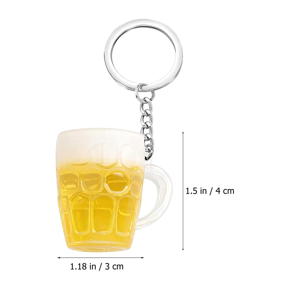 CALLARON 4 portachiavi per boccale di birra, modello auto, accessorio per zaino, portachiavi per borsa, borsa per auto, ornamenti da appendere, bicchiere per vino