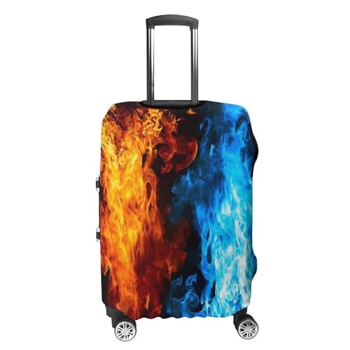 Red And Blue Fire Flames Luggage Cover Travel Suitcase Cover Luggage Protector 22-24 Inch4