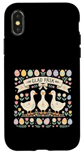 Glad Pask �X�E�F�[�f�� �C�[�X�^�[�K�`���E �t�̗� �X�}�z�P�[�X iPhone X/XS �p