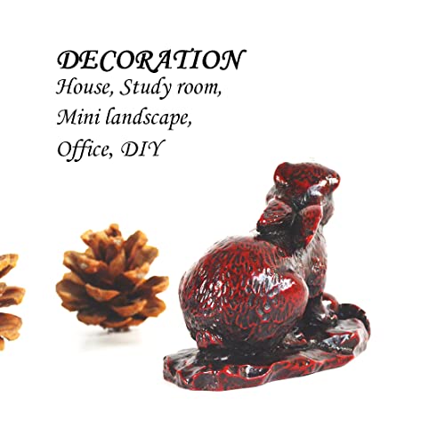 Ilewei 2023 Fengshui Chinese Zodiac Sign Rabbit Statue New Year Easter Bunny Animal Wild Figurines Products Resin Hare Statues Table Art Home Decor Gift (Rabbit, Dark Red) #TOP4