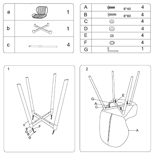 Canglong Mid Century Modern Leisure Upholstered Metal Legs For Kitchen Living Room Dining Chair, Set Of 2, Brown #TOP5
