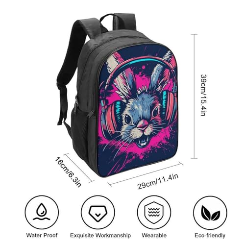 Mochila escolar de conejo para niños con espalda acolchada 40x28cm 2