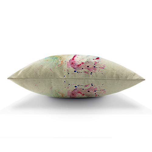 Aoyego Unicorn Throw Pillow Cover Horse Head Watercolor Splash Animal Colorful Fantasy Portrait Sketch Pillow Case 18X18 Inch Decorative Men Women Boy Girl Room Cushion Cover For Home Couch Bed #TOP4