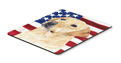 Caroline's Treasures SC9018MP "USA American Flag with Labrador Mouse Pad, Hot Pad or Trivet" for Home Office Gaming Working Computers Laptop Mouse Mat,Washable Large Mousepad